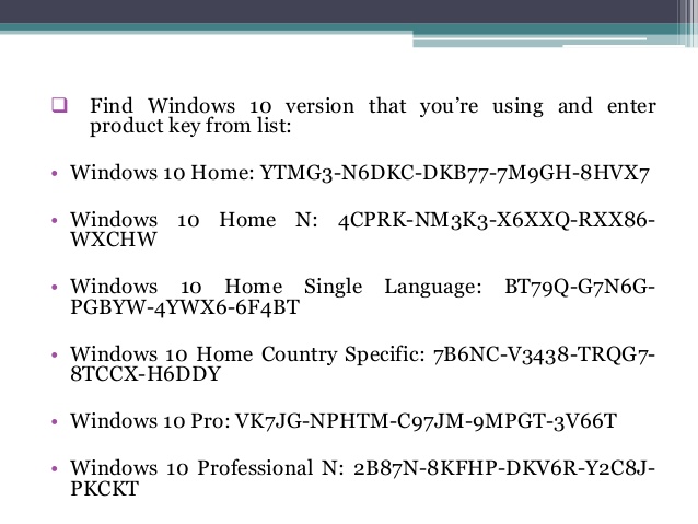 Windows 10 Home And Pro Serial Key